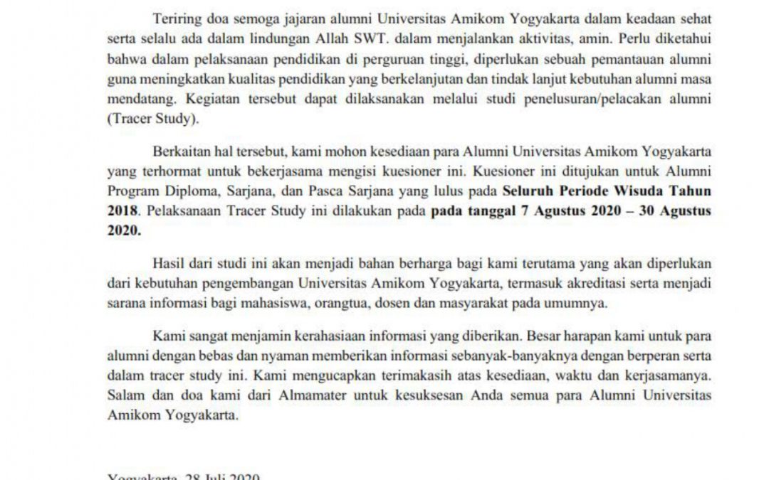 Sosialisasi Tracer Study Kohort 2018