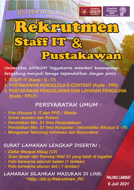 Rekrutmen Staff IT dan Pustakawan