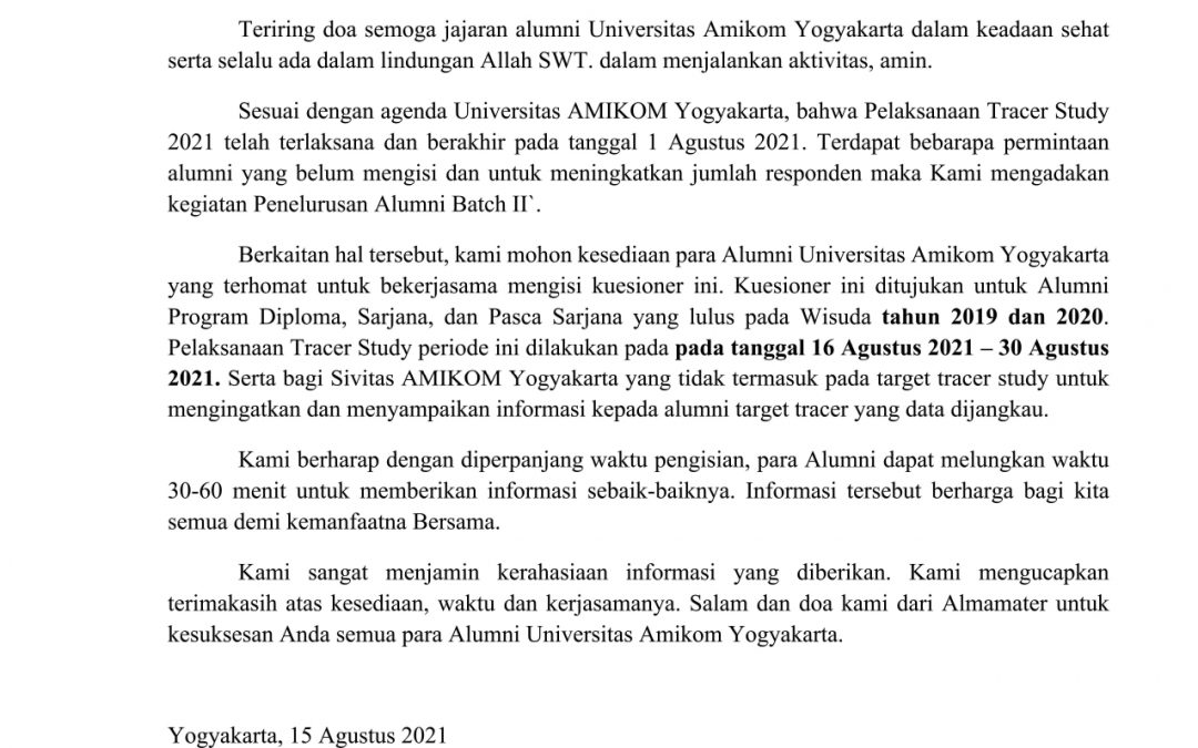Sosialisasi Tracer Study 2021 Tahap 2