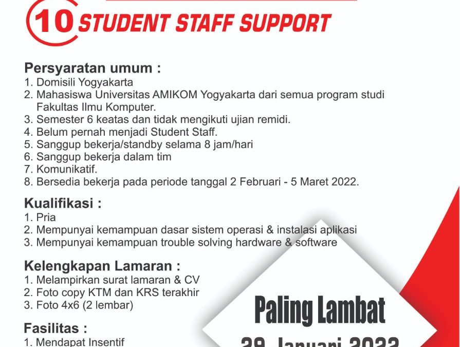 Recruitment Student Staff Laboratorium Universitas AMIKOM Yogyakarta