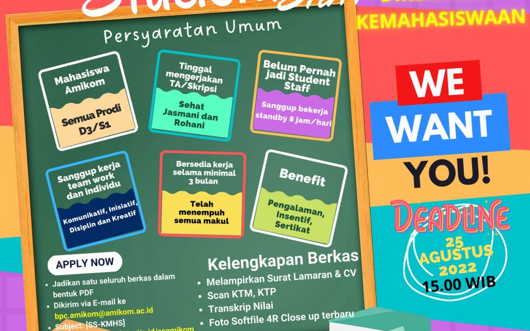 Recruitment Student Staff Direktorat Kemahasiswaan Universitas Amikom Yogyakarta