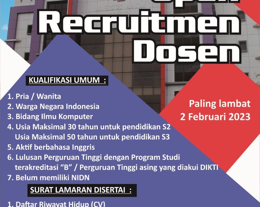 Open Recruitment Dosen FIK