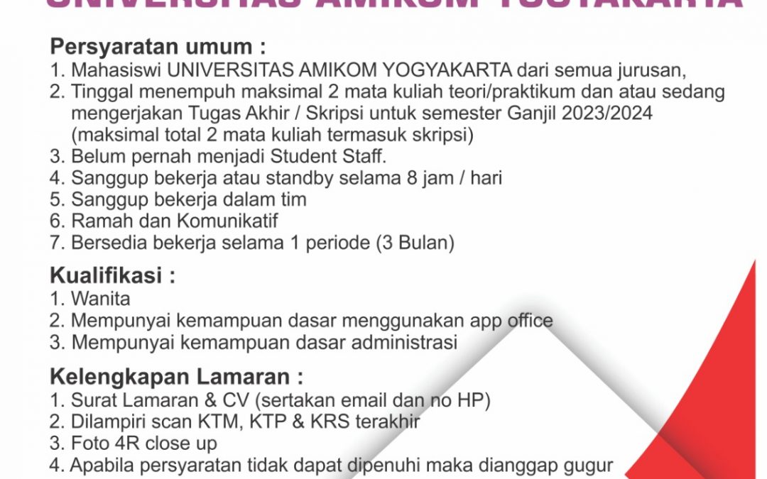 Recruitment Student Staff UPT Lab
