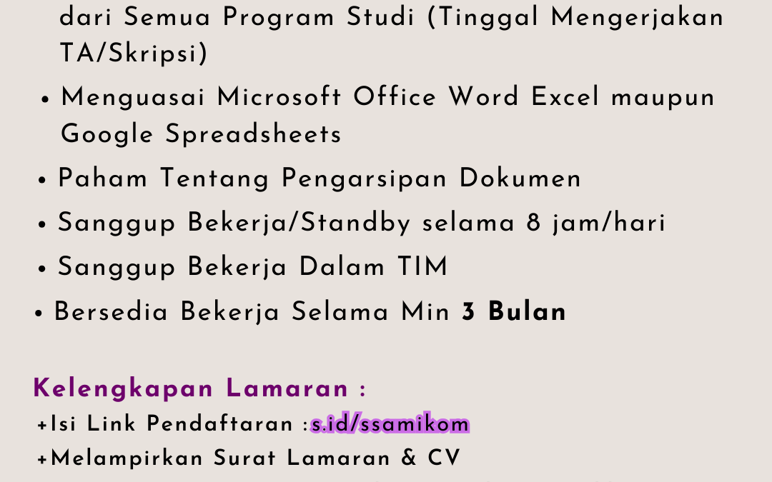 Recruitment Student staff DPK