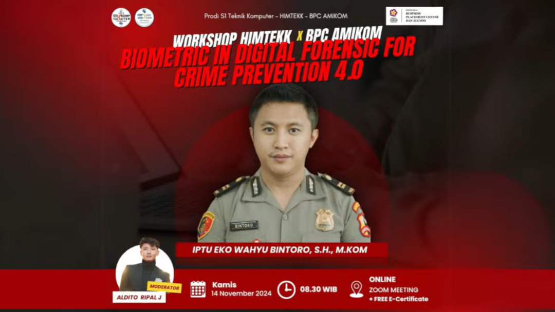 Amikom Gelar Workshop Biometrik, Iptu Eko Wahyu Bintoro Beberkan Peran Biometrik dalam Pencegahan Kejahatan Digital