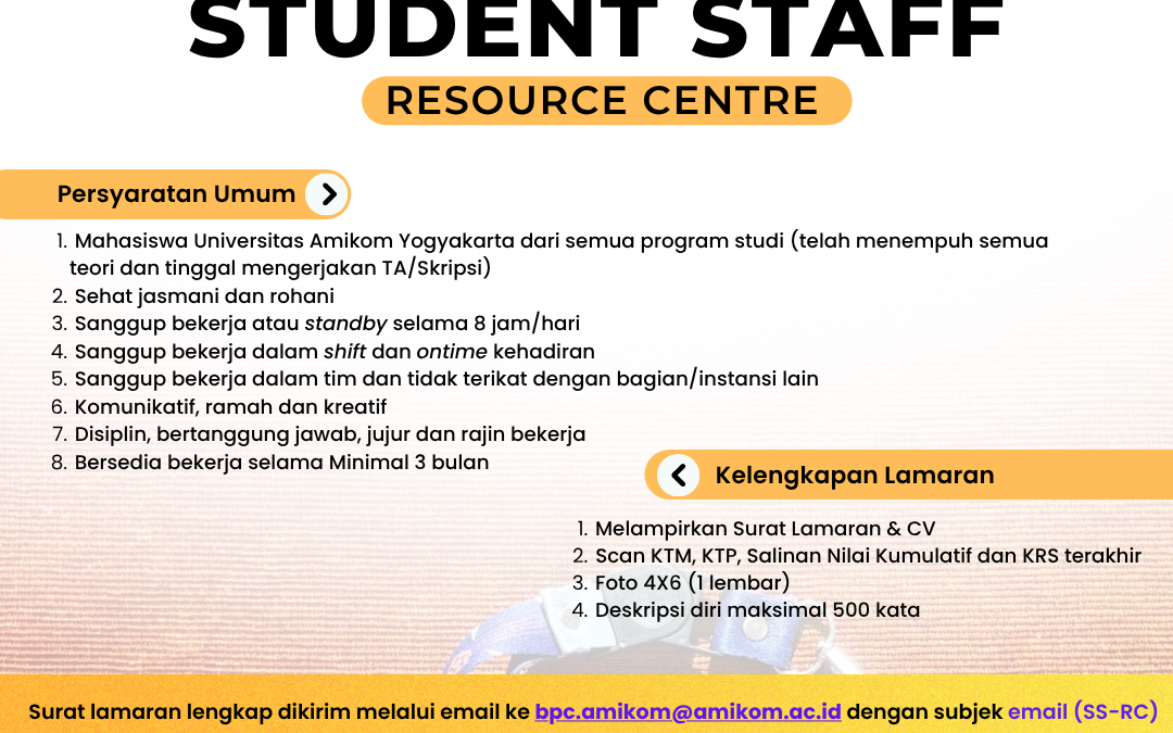 Recruitment Student Staff Amikom Resource Centre