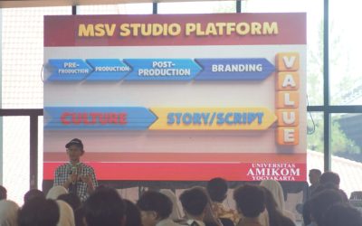 Rektor AMIKOM Bahas Pemanfaatan AI untuk Post-Production Film Animasi di Yogyakomtek 2025