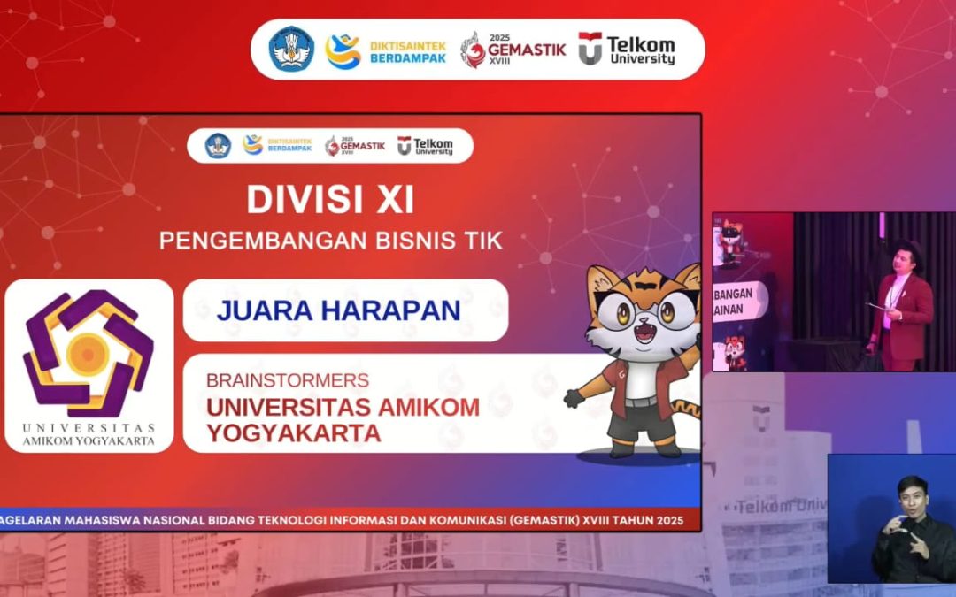 Tim Brainstorming Universitas AMIKOM Yogyakarta Raih Juara Harapan 1 di GEMASTIK XVIII