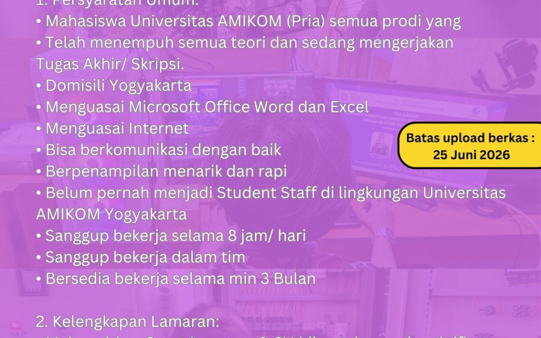 Open Recruitment Student Staff UPT ME