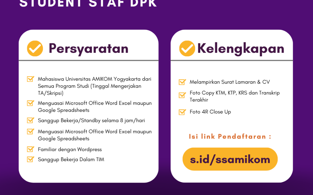 Open Recruitment  Student Staf DPK